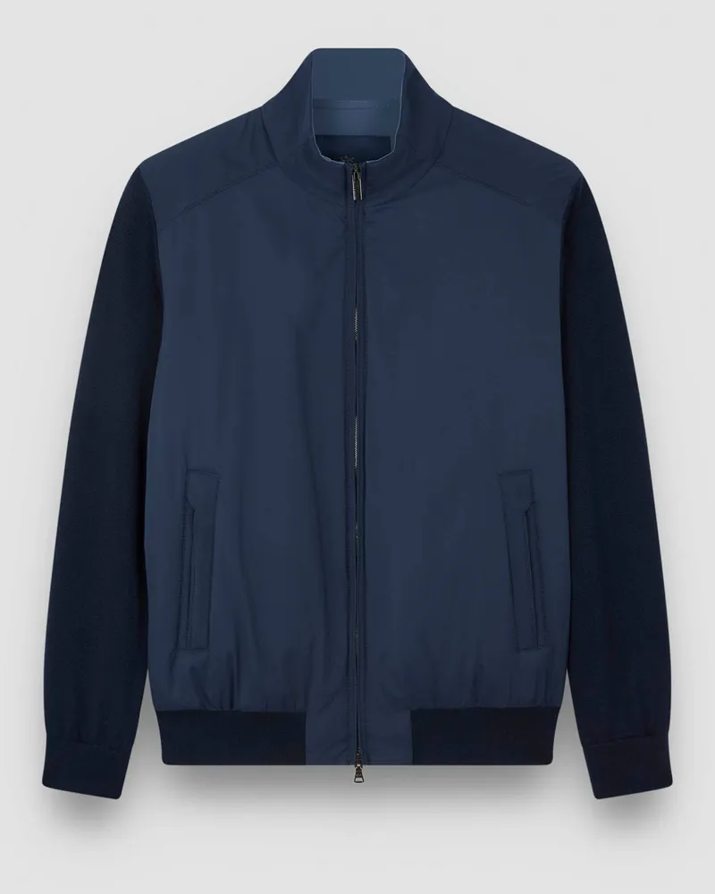 Paul & Shark Hybrider Blouson mit Strickärmeln, Primaloft, Typhoon 2000-Ausstattung in Marine