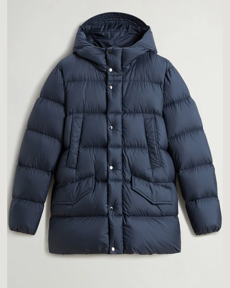 Woolrich Gesteppte Puffer Daunenjacke Cloud Lewis mit Kapuze in Marine