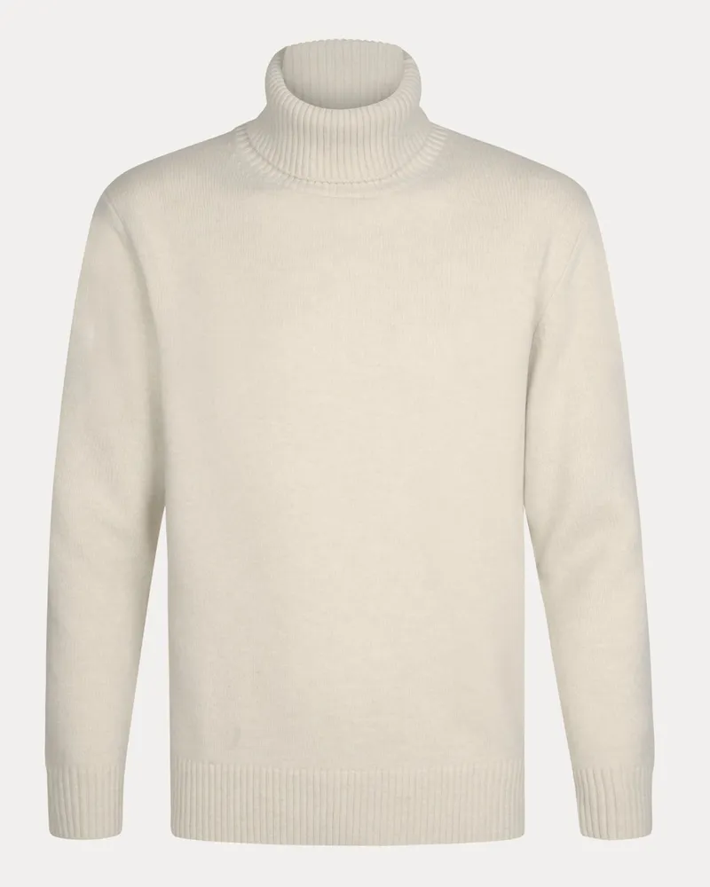 Profuomo Weicher Rollkragenpullover aus mulesing-freier Merinowolle in Beige