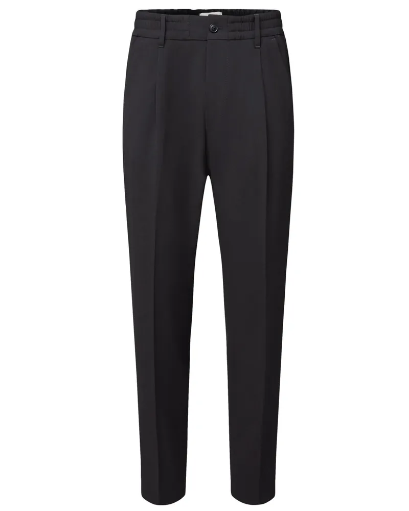 Drykorn Stretch-Chino Chasy Mix mit Bundfalte und Dehnbund, Regular Fit in Schwarz