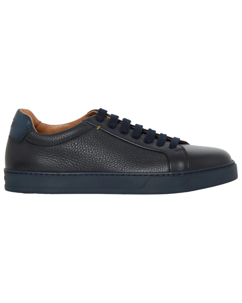 Doucal´s Allrounder-Sneaker aus genarbtem Nappaleder in Marine