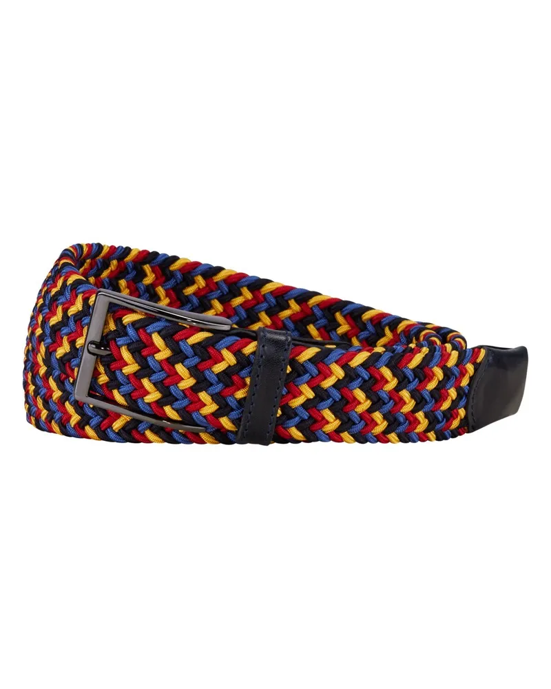 Tom Rusborg Elastischer Flechtgürtel mit Leder-Details im Farbmix in Multicolor