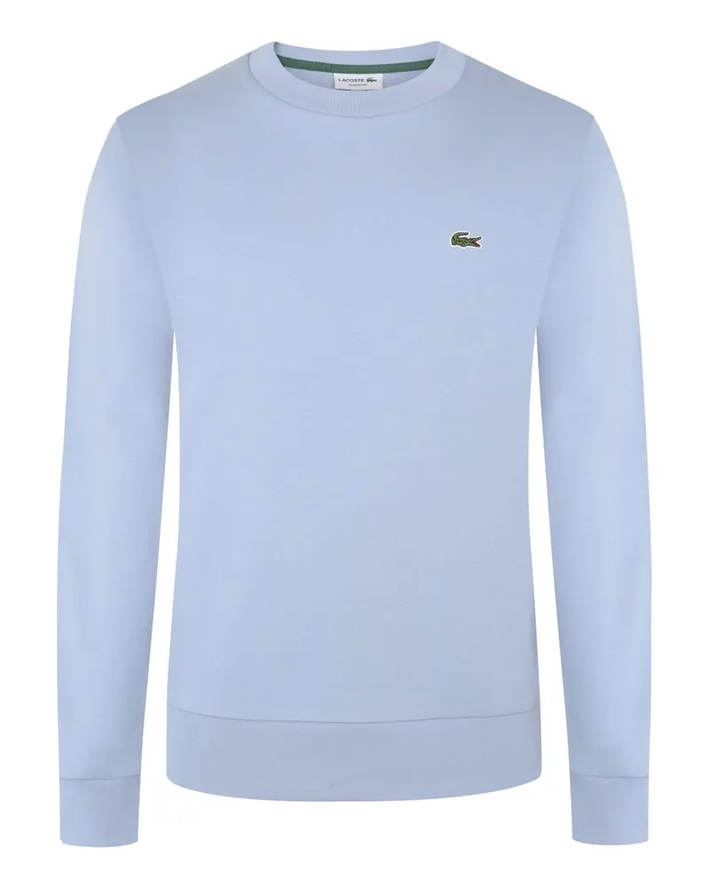 Lacoste Sweatshirt in Fleece-Qualität mit Krokodil-Aufnäher, Classic Fit in Hellblau