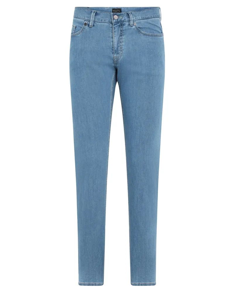 Hiltl Softe Jeans in dezenter Waschung, Straight Fit in Blau