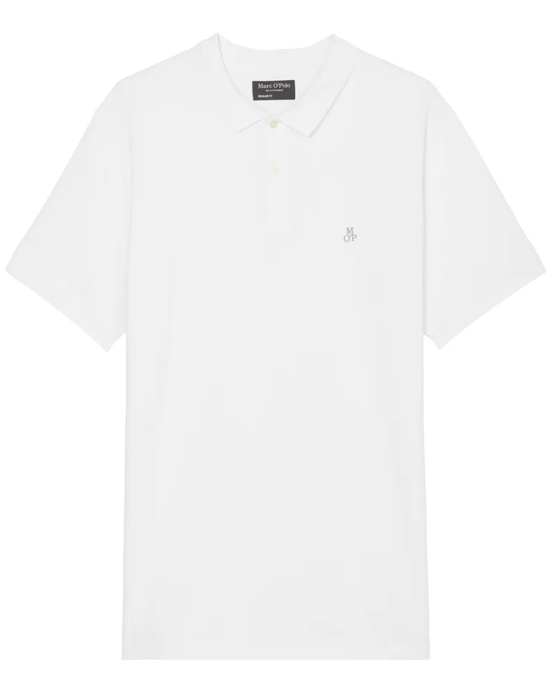 Marc O'Polo Piqué-Poloshirt mit Logo-Stickerei, Regular Fit in Weiß