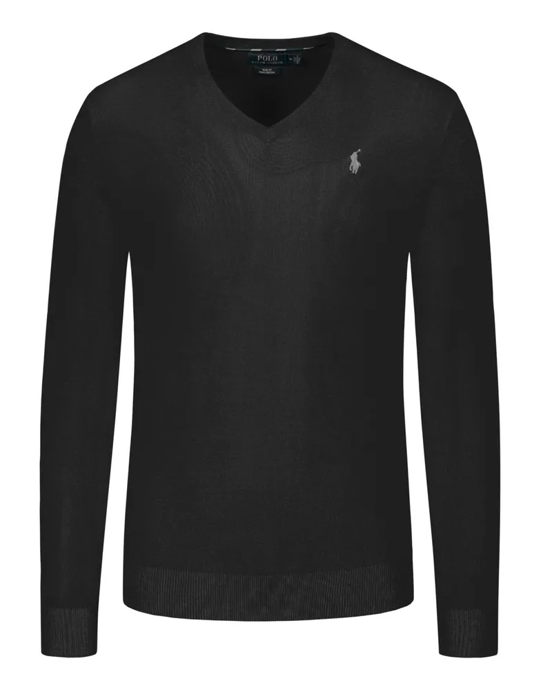 Ralph Lauren Pullover, Slim Fit, V-Neck in Schwarz