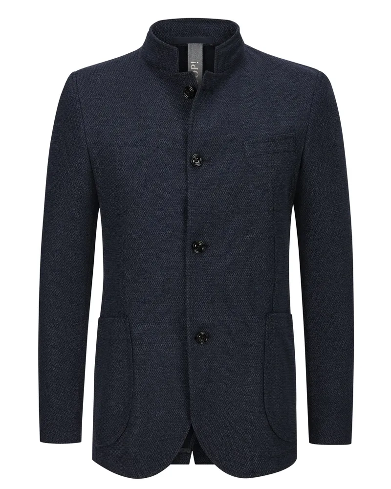 JOOP! Sakko mit feiner Struktur und Stehkragen in Marine