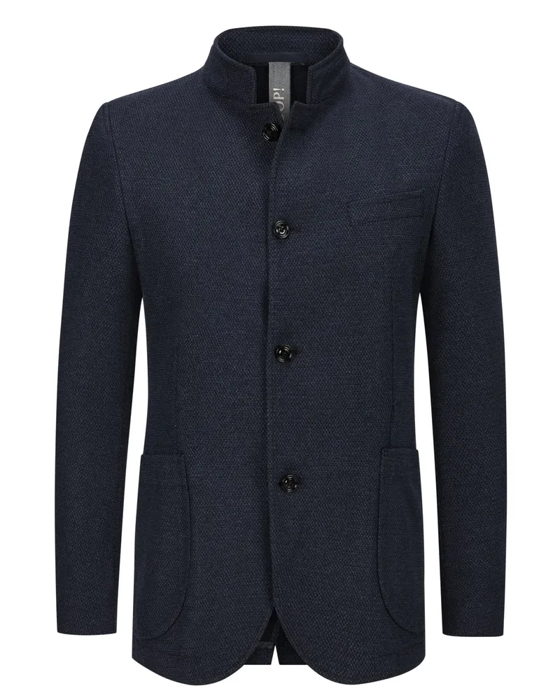 JOOP! Sakko mit feiner Struktur und Stehkragen in Marine