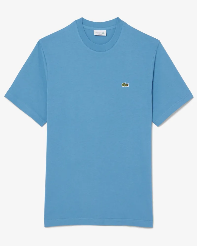 Lacoste T-Shirt aus Baumwolle mit Logo-Aufnäher, Classic Fit in Petrol
