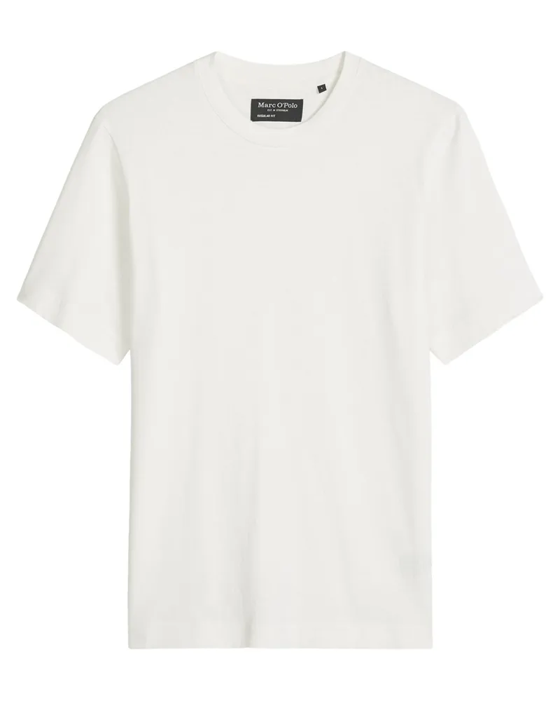 Marc O'Polo Strick-T-Shirt aus Bio-Baumwolle und Leinen, Regular Fit in Offwhite