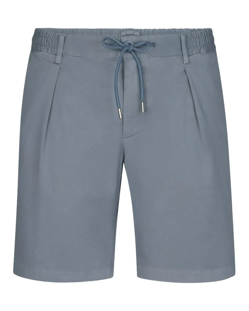 Profuomo Leichte Bermudashorts mit Stretch und Bundfalte in Blau