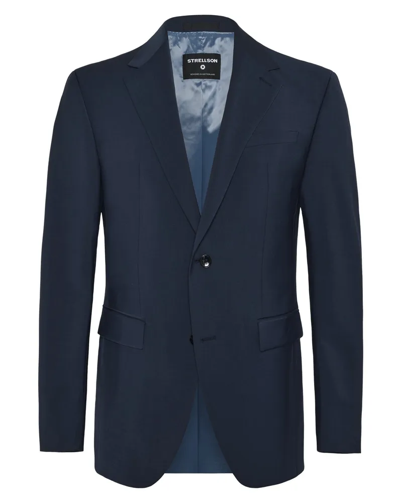 Strellson Gefüttertes Sakko aus einem Woll-Mix mit Stretch, Slim Fit in Marine