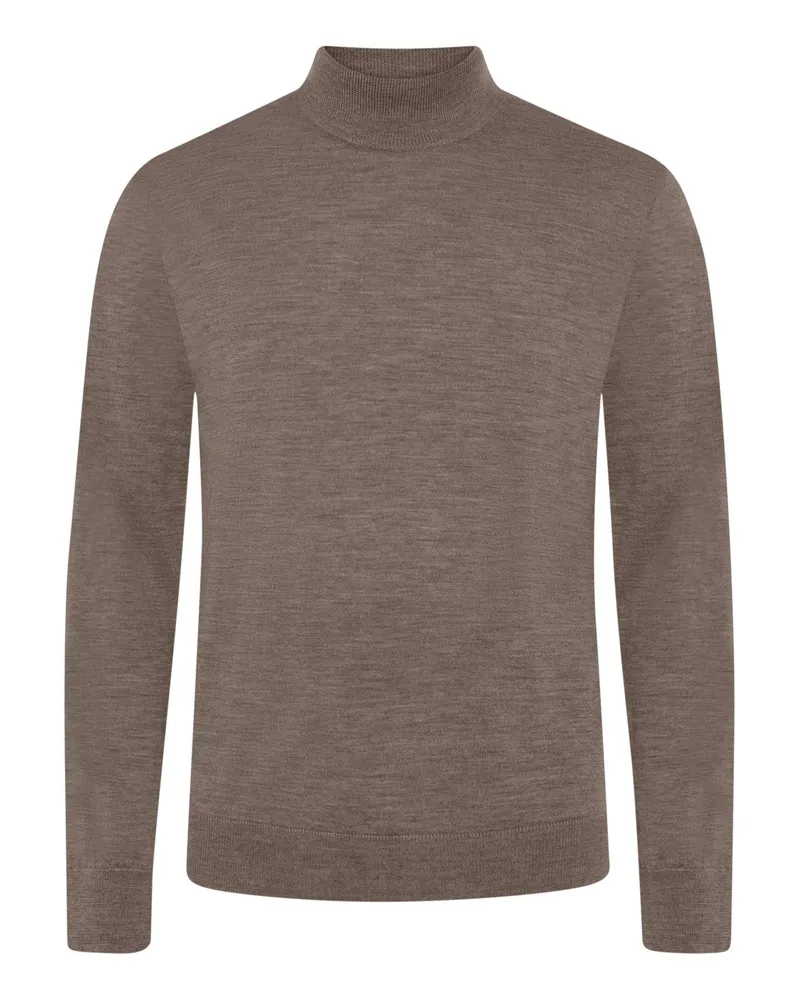 Daniele Fiesoli Softer Pullover aus Merinwolle mit Turtleneck in Beige
