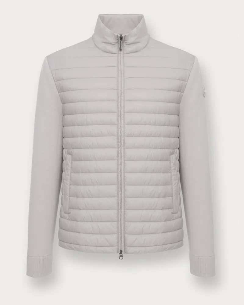 Colmar Hybride Strickacke mit Steppfront und Label-Aufnäher in Beige