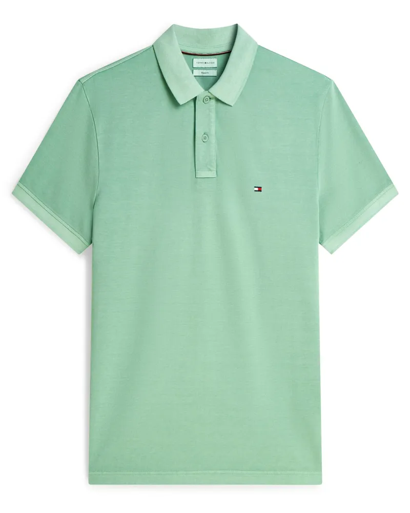 Tommy Hilfiger Poloshirt aus gewaschenem Baumwoll-Piqué, Regular Fit in Mint