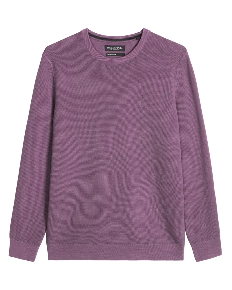 Marc O'Polo Strick-Pullover mit Reiskorn-Struktur aus Bio-Baumwolle in Berry