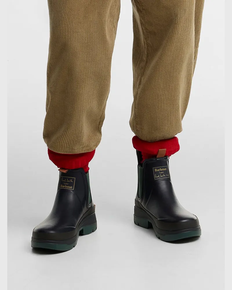 Barbour Paul Smith Loves Barbour Herren Gummistiefel Chelsea in Marine