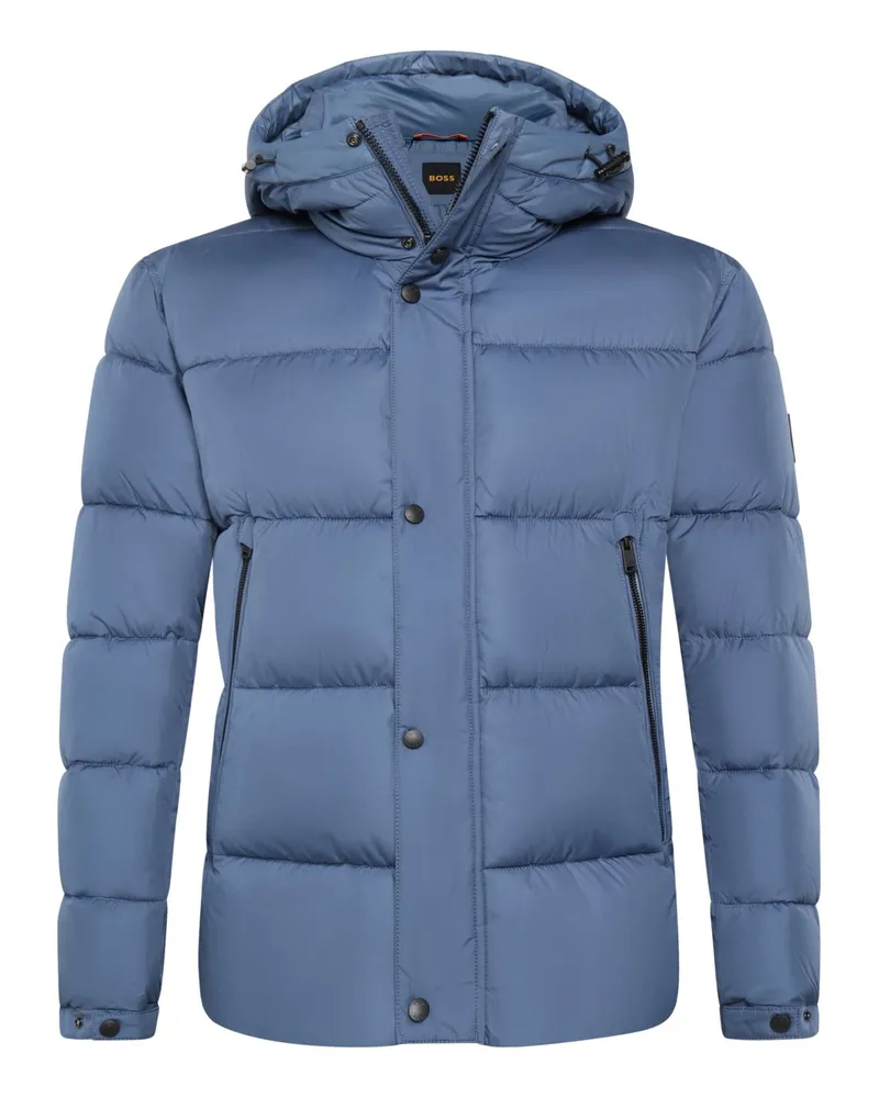 HUGO BOSS Steppjacke mit Kapuze und recycelter Wattierung in Hellblau