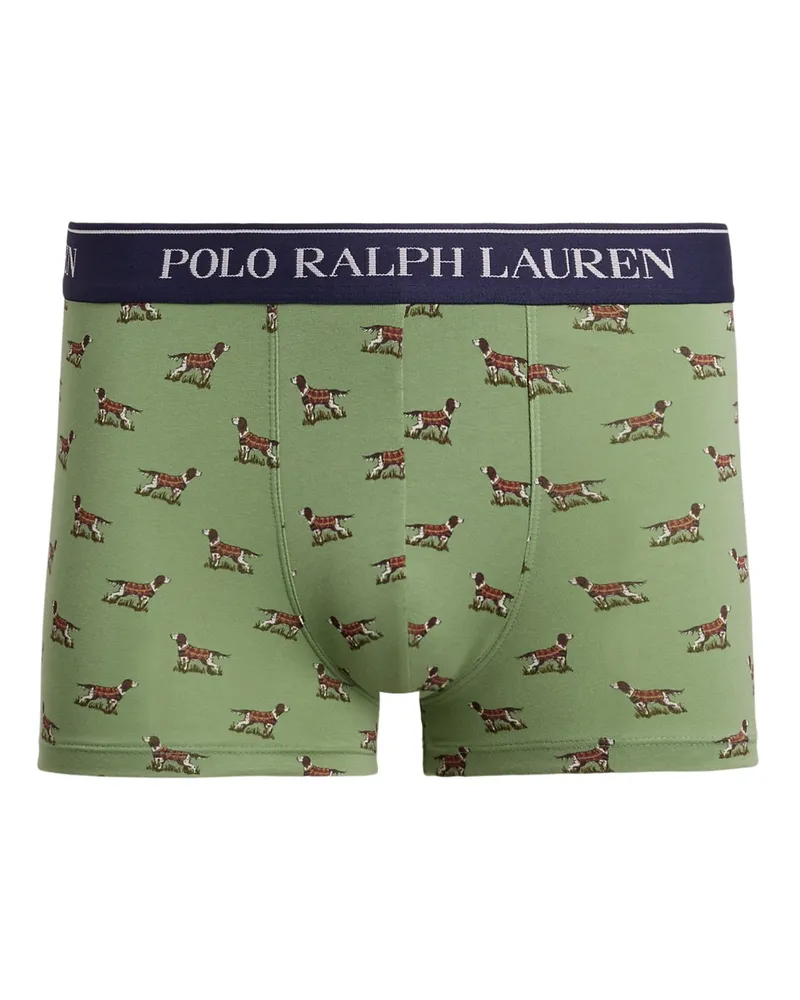 Ralph Lauren Stretch-Trunk mit Hunde-Motiv und Labelbund in Grün
