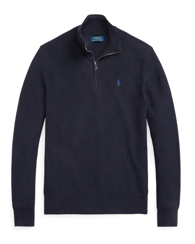 Ralph Lauren Piqué-Troyer aus Baumwolle mit Poloreiter-Stickerei in Marine