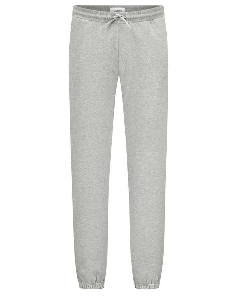 LES DEUX Sweatpants mit Logo-Stickerei in Mittelgrau