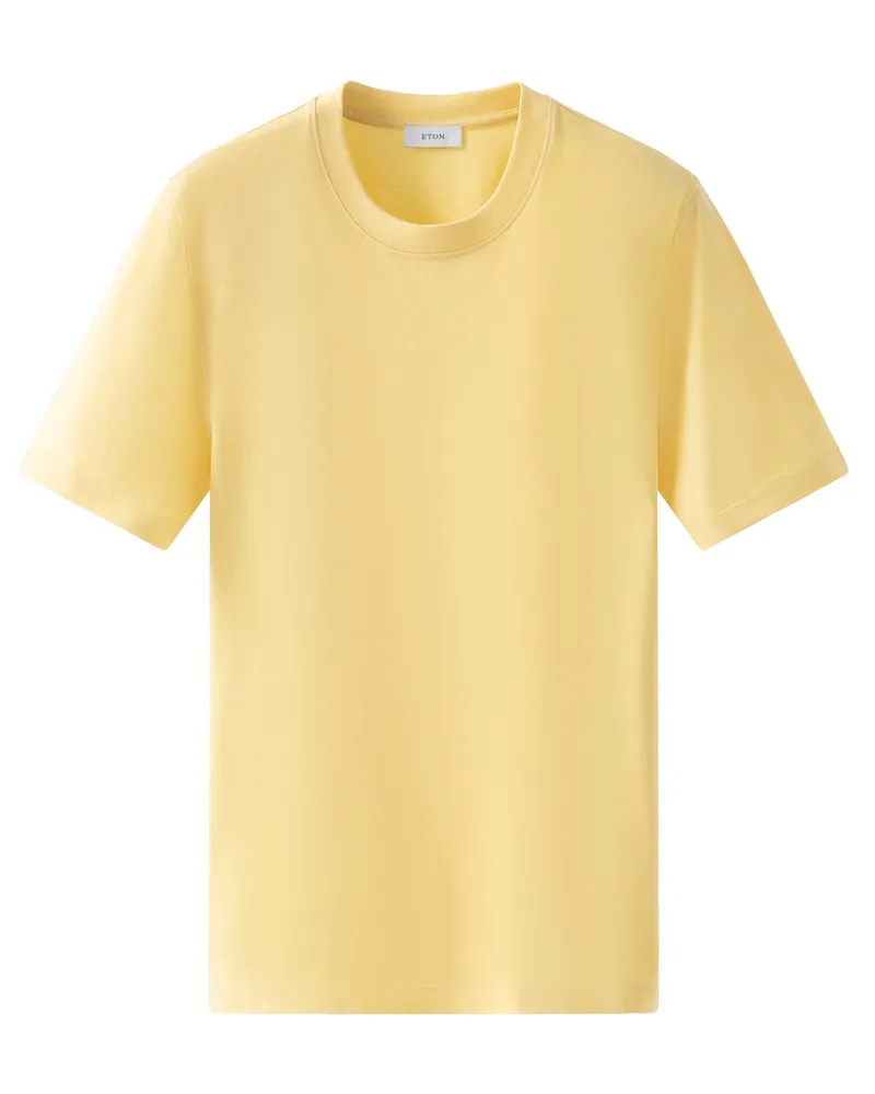 Eton Jersey T-Shirt aus Supima Baumwolle in Gelb