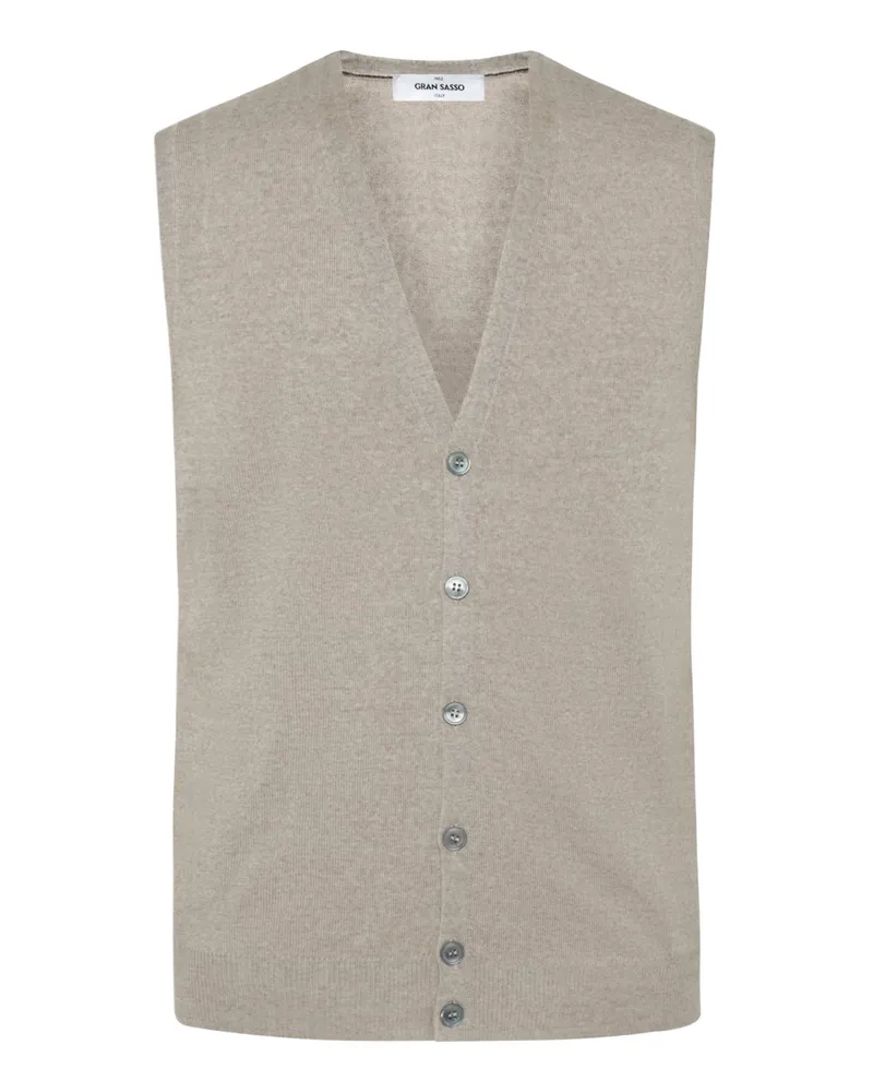 Gran Sasso Leichte Strickweste aus feiner Merinowolle in Beige