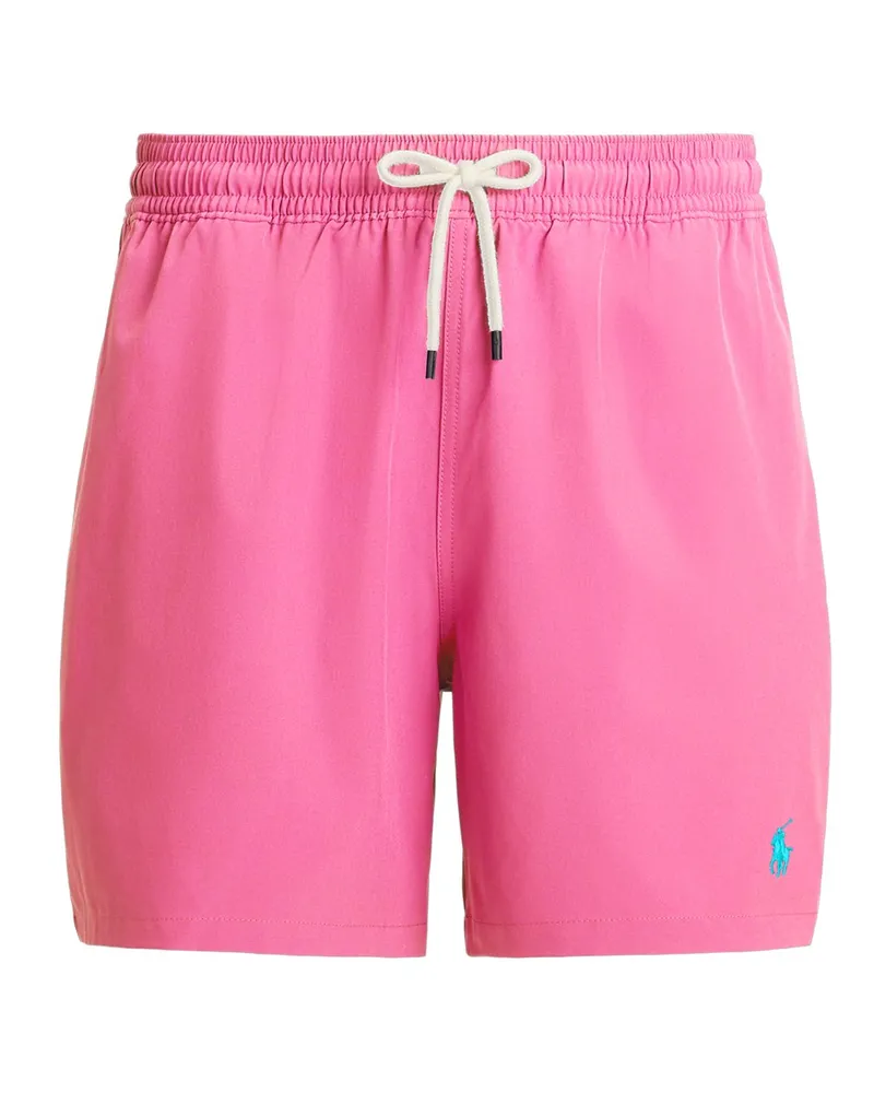 Ralph Lauren Glatte Badeshorts in Stretch-Qualität mit kleiner Pony-Stickerei in Pink