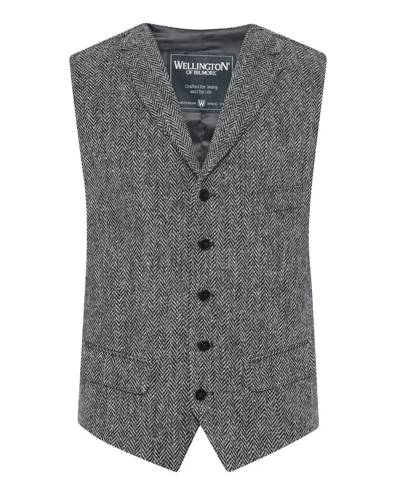 Wellington of Bilmore Einreihige Anzugweste Wales aus Harris Tweed mit Reverskragen in 
