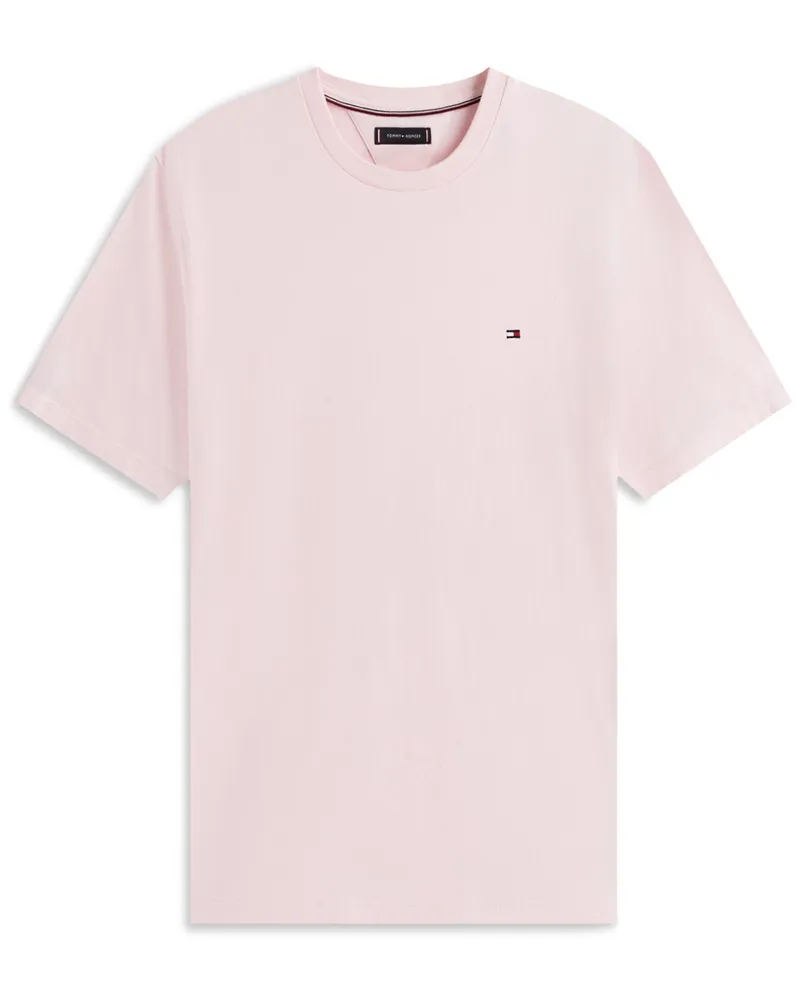 Tommy Hilfiger Softes T-Shirt mit kleiner Logo-Stickerei, Regular Fit in Rosenrot