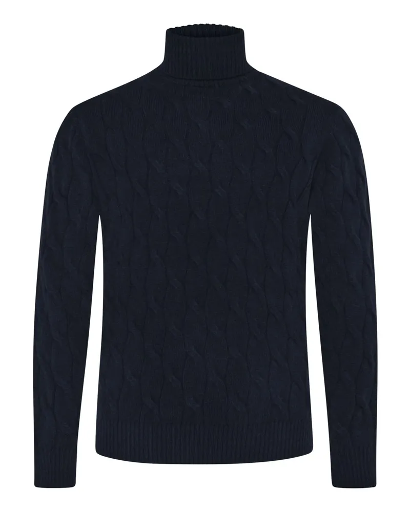 Filippo de Laurentiis Softer Rollkragenpullover aus maschinenwaschbarem Merinowolle-Kaschmir-Mix in Marine