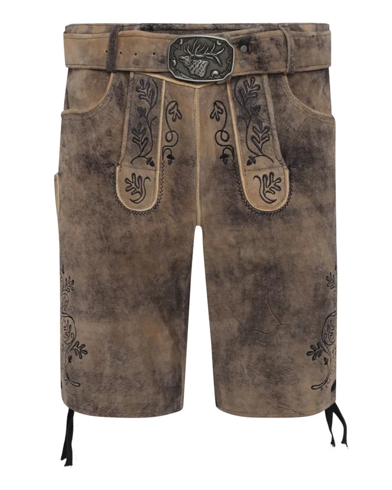 Spieth & Wensky Trachtenlederhose Kandersteg aus weichem Ziegenleder in Dunkelbraun