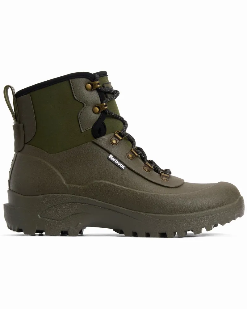 Barbour Gummistiefel Marlow Lace-Up im Military-Style mit Schnürung in Oliv