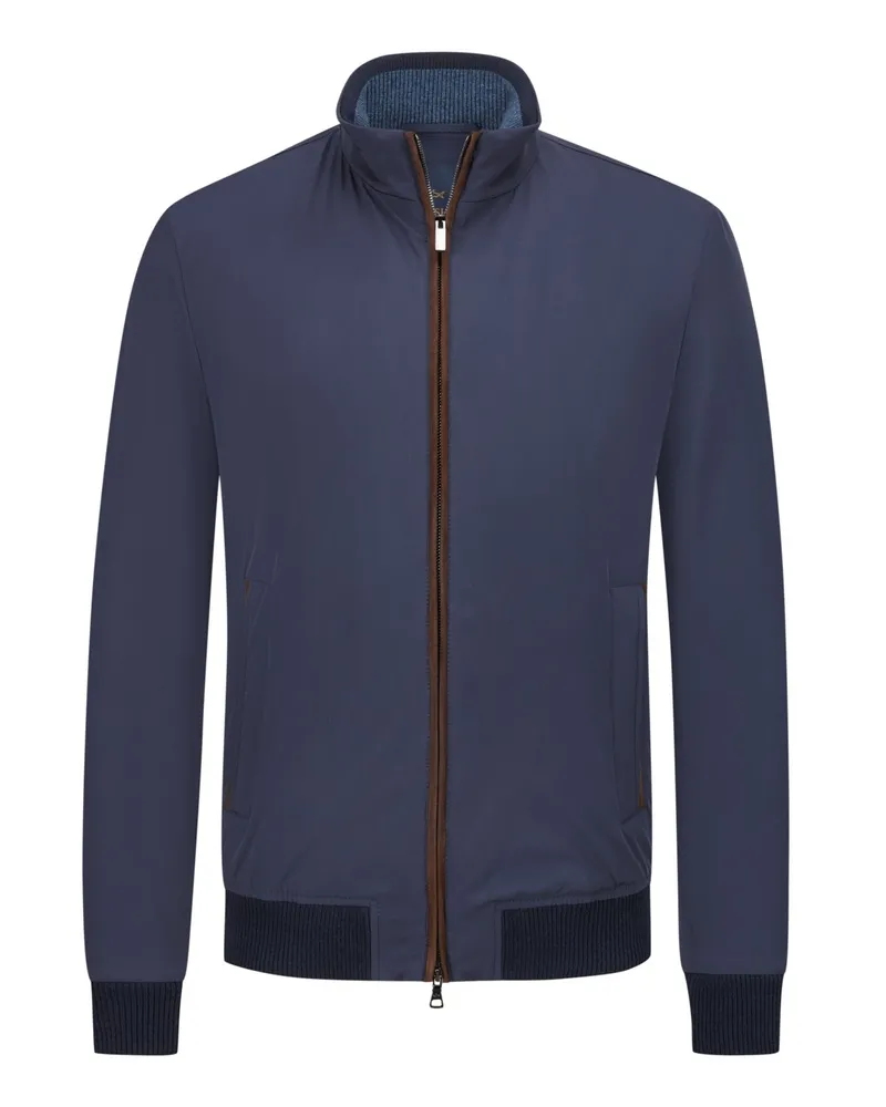 Paul & Shark Wattierter Blouson mit Veloursleder-Details und Typhoon 2000-Ausstattung in Marine