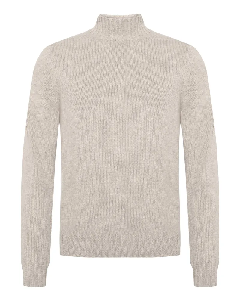 Fedeli Softer Rollkragenpullover mit Schurwolle-Kaschmir-Mix in Beige