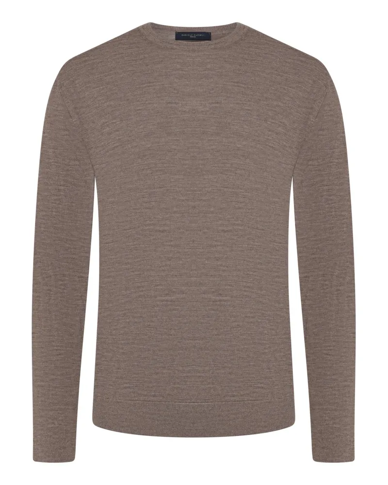 Daniele Fiesoli Leichter Pullover aus Merinowolle mit O-Neck in Beige