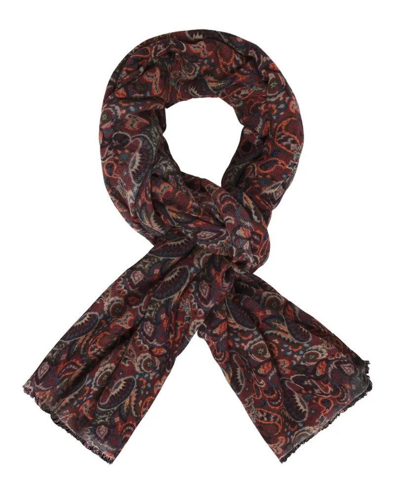 DANTE Leichter Wollschal mit Paisley-Muster in Orange