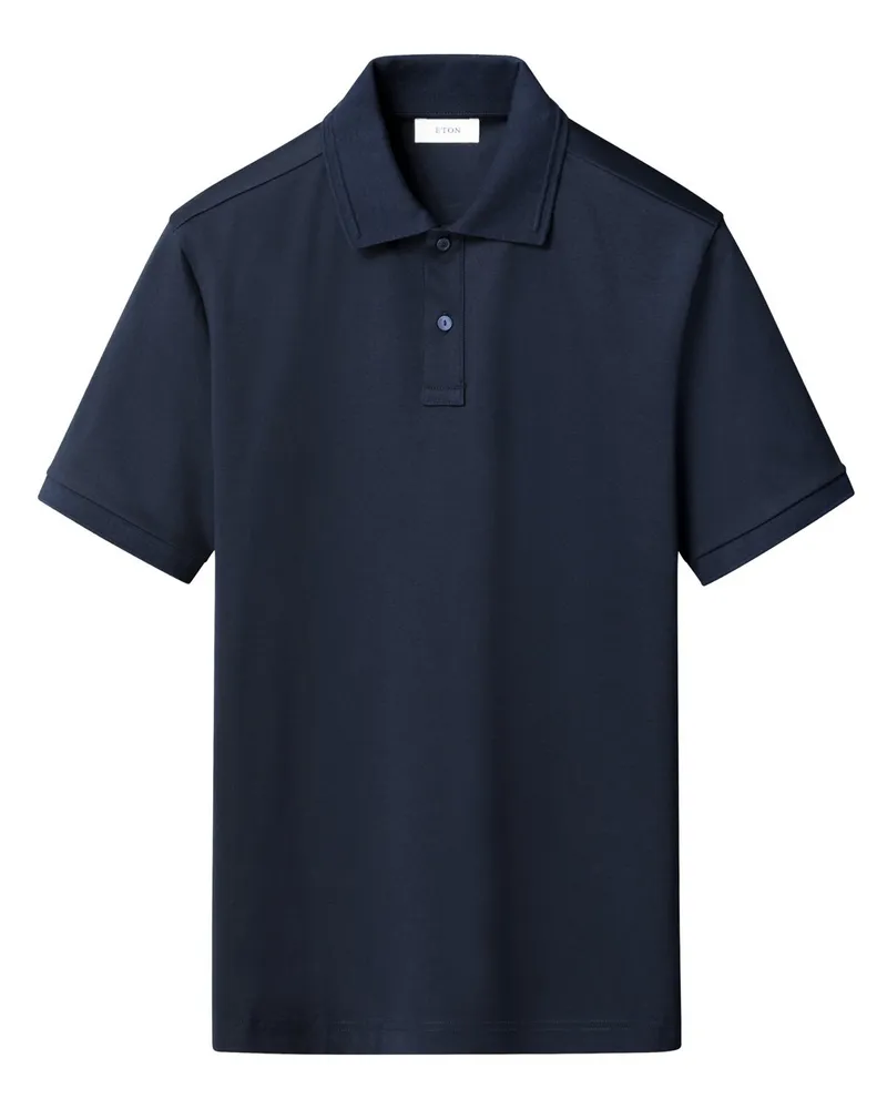 Eton Softes und Glattes Poloshirt in Interlock Jersey-Qualität in Marine