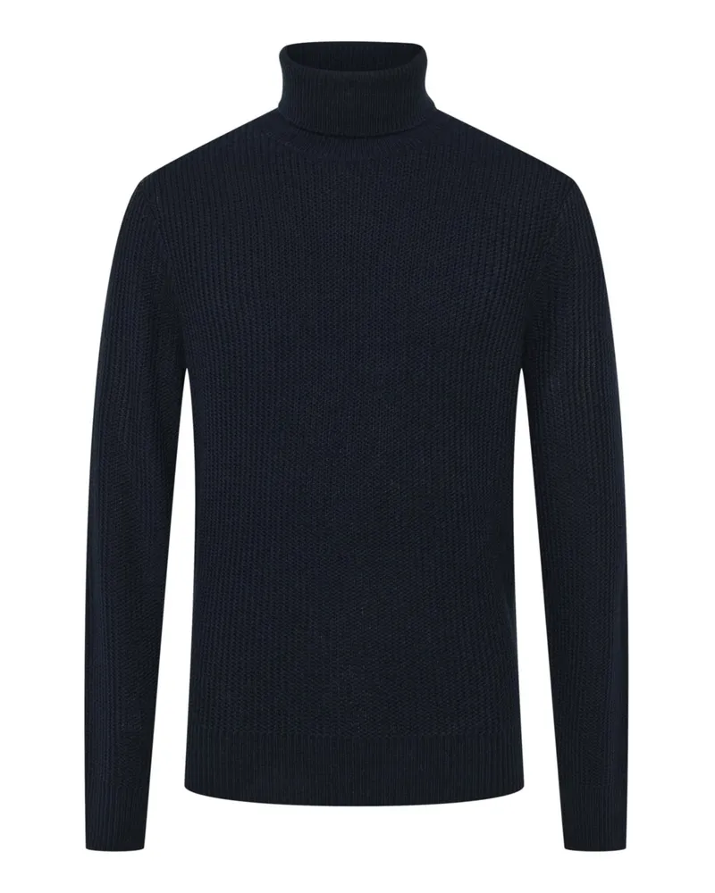 HUGO BOSS Softer Rollkragenpullover einem  Merino-Kaschmir-Mix, Regular in Marine