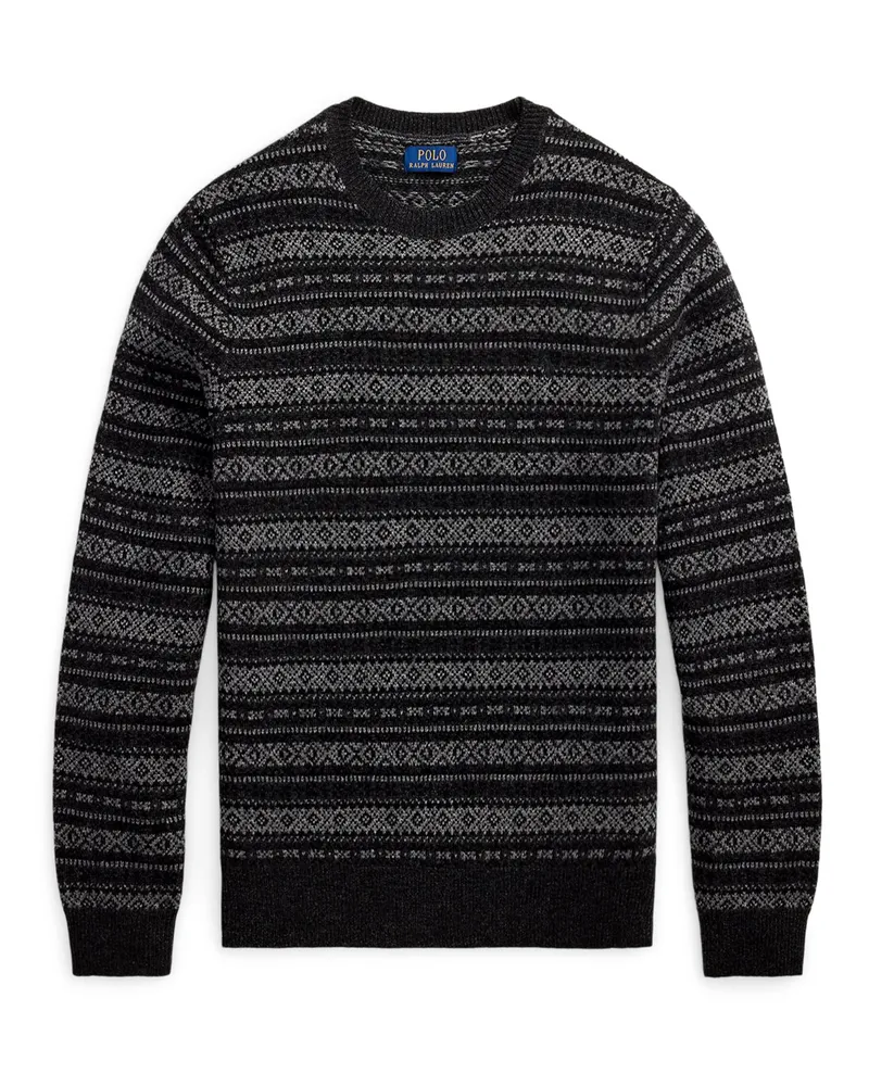 Ralph Lauren Pullover aus Wolle mit Norweger-Muster in Grau