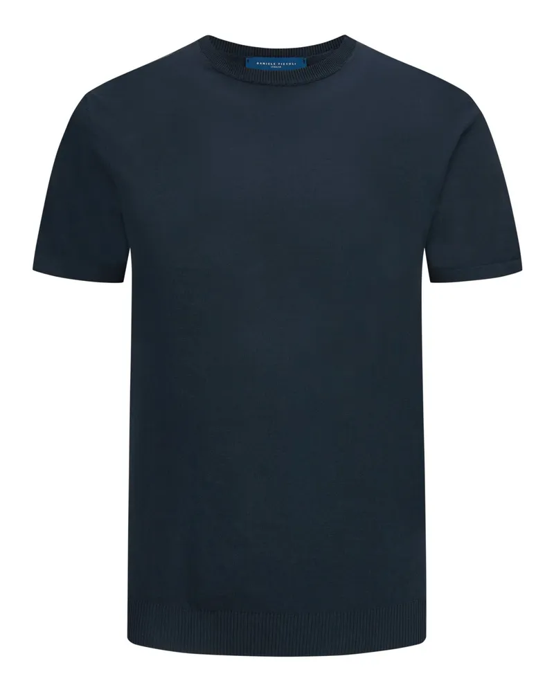 Daniele Fiesoli Leichtes Strick-T-Shirt in Dry-Cotton Qualität in Marine