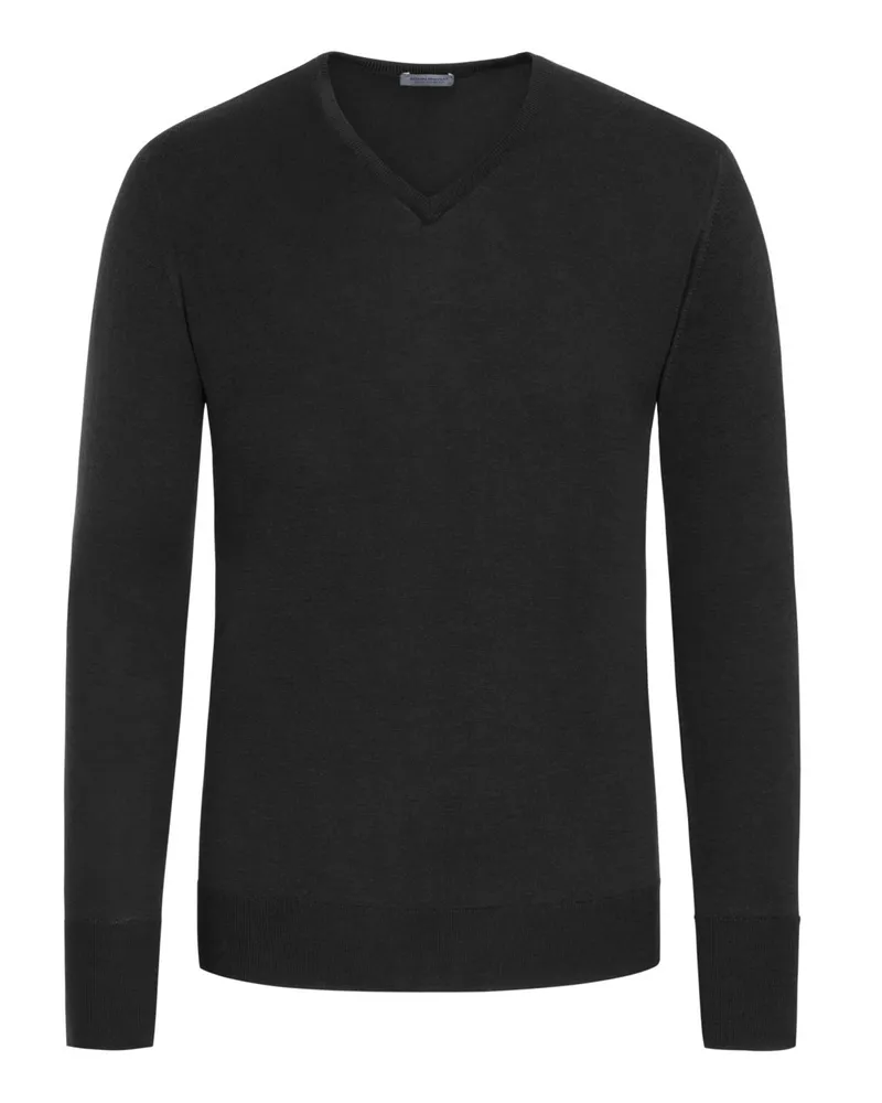 John Smedley Pullover aus reiner Merinowolle, Bobby Schwarz