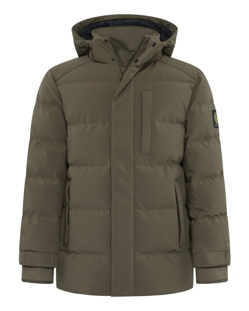 Belstaff Daunenparka mit abtrennbarer Kapuze und Sturmbündchen in Braun