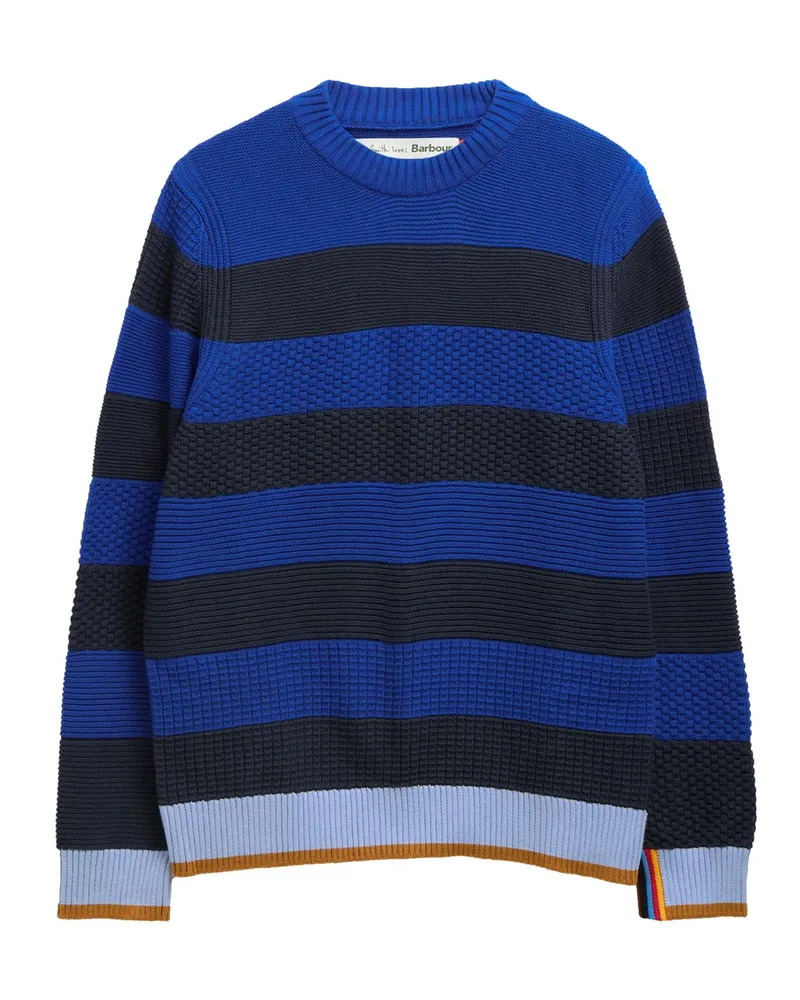 Barbour Paul Smith loves Barbour Rundhalspullover mit Blockstreifen in Marine