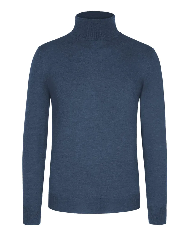 Gran Sasso Leichter Rollkragenpullover aus Merinowolle Blau