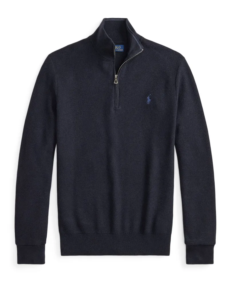 Ralph Lauren Strick-Troyer aus Baumwolle mit feiner Struktur und Logo-Stickerei in Marine