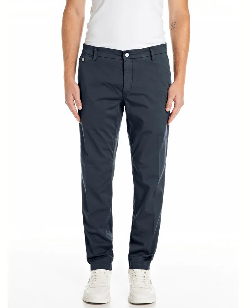 Replay Leichte Chino Benni mit Stretchanteil, Regular Fit in Marine