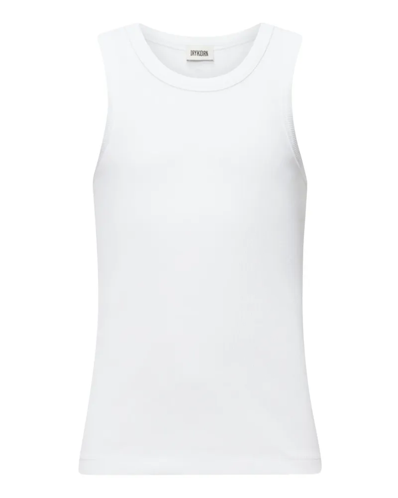 Drykorn Tanktop aus einem Baumwoll-Feinripp in Weiß