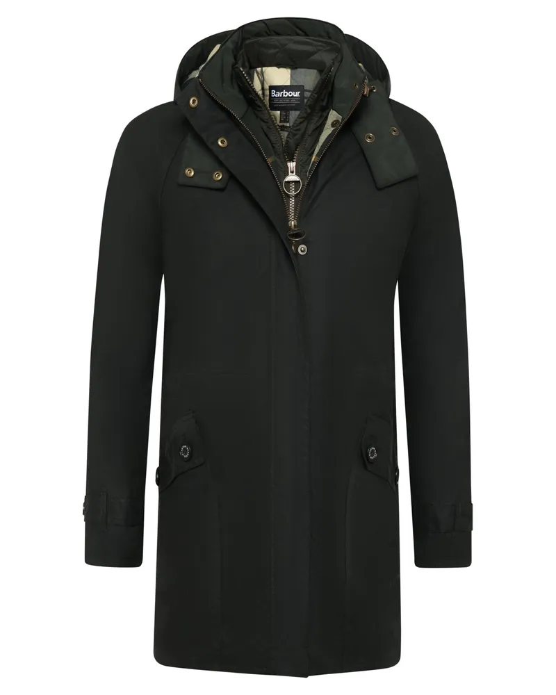 Barbour Wachsjacke Cannich mit abnehmbarer Kapuze in Grün