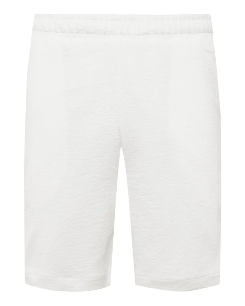 Lacoste Sommerliche Shorts aus strukturiertem Jersey in Offwhite